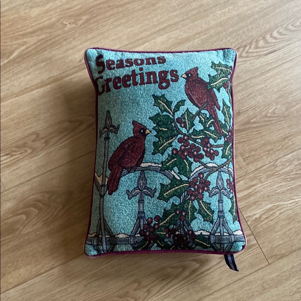 Festive Cardinal Holiday Pillow (BL-1)